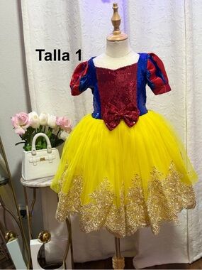 Kids Yellow and Red Princess Costume Dress